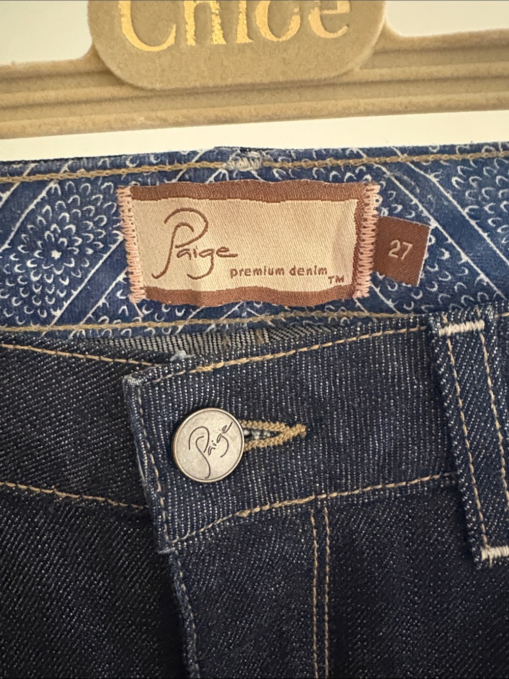 Vtg 2005 Y2K Paige Melrose Premium Denim Dark Indigo Jeans, Low rise, Sz 27 - Picture 4 of 8